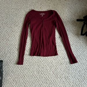 Hollister burgundy long sleeve